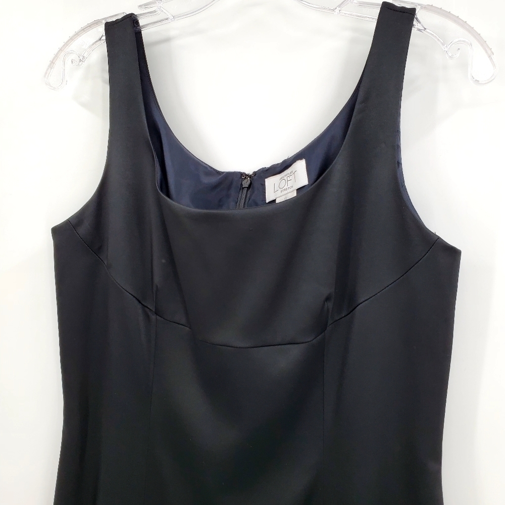 Ann Taylor Loft Black Satin Sheath Dress - Picture 2 of 9